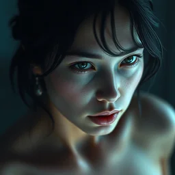 highly detailed, ultra realistic, cinematic portrait, young oxygen!! woman, high detail, 8 k, sharp focus, movie still, dramatic lighting, ray tracing, smooth, lane brown, finisterre, oleg bulakh, diego fazio, mike dargas, emanuele dascanio, felix englund, michal karcz, yoshitaka