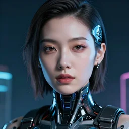 a close - up portrait of a cyberpunk cyborg girl, by raphael, rule of thirds
