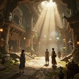 ! dream environment scene by wenjun lin, irakli nadar, octopath traveler, wenjun lin, unreal engine 5 highly rendered, subsurface scattering, global illumination, radiant light, detailed and intricate song dynasty environment