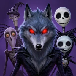 payday 2 member wolf red glowing eyes, the nightmare before christmas movie style characters, profile picture, highly detailed, digital painting, artstation, concept art, smooth, sharp focus, illustration, art by artgerm, bob eggleton, wayne barlowe, trending on artstation, 8 k