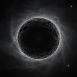 Kurzgesagt thumbnail of a black hole, digital art