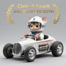 cute and funny, mad scientist villain, wearing a helmet, driving a hotrod, oversized enginee, ratfink style by ed roth, centered award winning watercolor pen illustration, isometric illustration by chihiro iwasaki, the artwork of r. crumb and his cheap suit, cult - classic - comic,