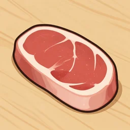 meat, floor texture, cartoon style