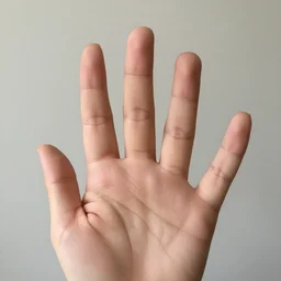 hand with four fingers and a thumb
