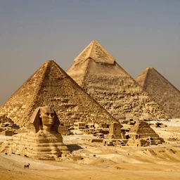 The pyramids but freshly build completed in egypt
