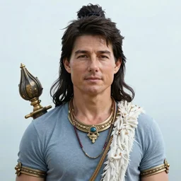hyperrealistic artwork depiction of Tom Cruise as the Hindu God Vishnu