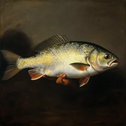 painting of a big fish, by Caravaggio