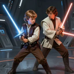 scifi art by greg rutkowski, ben skywalker and a jedi that looks like john boyega, sparring with lightsabers at a jedi temple, star wars expanded universe, he is about 3 0 years old, highly detailed portrait, digital painting, artstation, concept art, smooth, sharp foccus ilustration, artstation hq