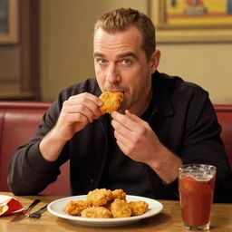 Duke Nukem eating Chicken McNuggets