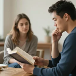 a man reading a woman's mind