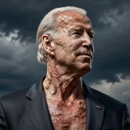 an picture of joe biden with a disturbingly long neck