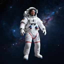wide angle full body of man in cosmos in space suit as unimaginably beautiful, gorgeous, elegant, young astronaut, anime, manga, kim jung gi, irakli nadar, bright colors, starts shining, intricate linework, white fur, unreal engine 5 highly rendered, global illumination, radiant light, detailed, golden hour, ai limbo