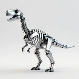 Simple bionic exploded drawing dinosaur skeleton, with big chrome tubes, rimlight, c4d, blender donut tutorial, octane,  by jonathan ivy