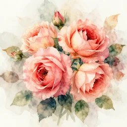 watercolor autumn roses