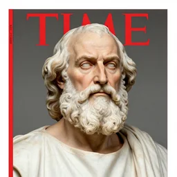 cover of time magazine, featuring socrates