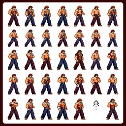 akuma walk cycle sprite sheet, street fighter iii : third strike, professional pixel art, capcom official media