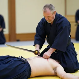 mitch mcconnel being cut open by a katana, committing seppeku