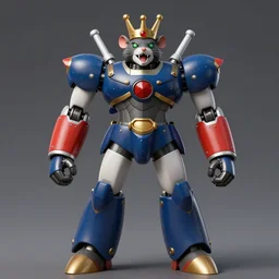 Rat kind mecha, mazinger, still from mazinger, Rat with crown, rat king, trending on artstation, 8K, concept art, HD, detailed, gloating