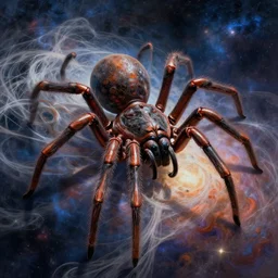 giant cosmic arachnid weaving the fabric of time and space, concept art, digital painting, trending on artstation, deviantart, epic composition, extremely detailed, volumetric lighting, masterpiece, octane render
