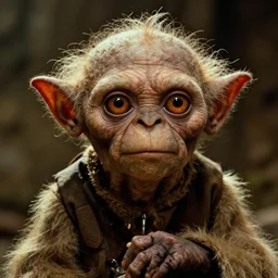 a cinematic cinemascope macro portrait still of gollum as indiana jones in in indiana jones and the last crusade ( 1 9 8 9 ),
