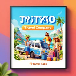 travel company ad concept design, modern, vibrant, very detailed