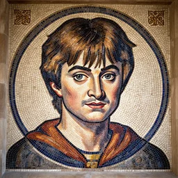 classic greek mosaic portrait of harry potter