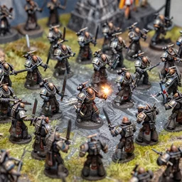 warhammer wargaming tabletop battle between tau and necron armies