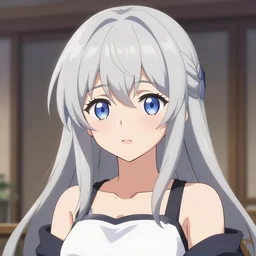 anime girl with silver hair