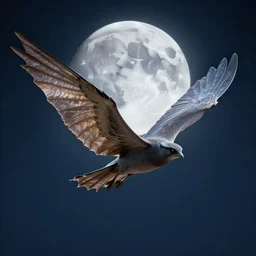 manbat with huge wings flies, moonlit night, fantasy, wide angle, 8 k high definition, insanely detailed, intricate, elegant
