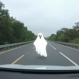 dash cam footage of a ghost on the road