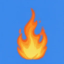 simplistic painting of fire in the blue sky, featured on artstation