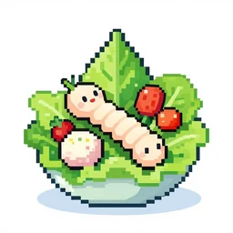 wormy salad. pixelart