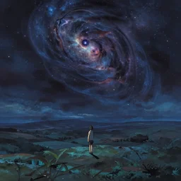 scary art, epic, beautiful landscape, cinematic, clear focus, japenese light novel, abstract art, magical, space art, by makoto shinkai