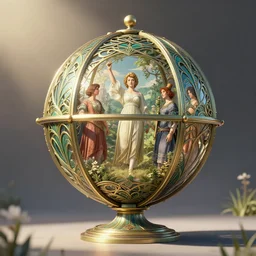 3 d render, sunlight study, the orb of truth in springtime, art nouveau, 3 d render, by jan davidz de heem and ( ( ( john william waterhouse ) ) ) and ( ( ( ( ( lisa frank ) ) ) ) ), 8 k, sharp focus, octane render