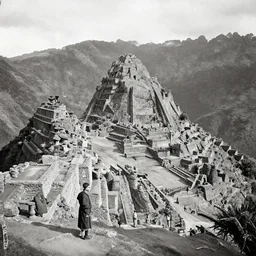 lost city of the incas on the auyan tepui, vintage photograph, bw, by edward s curtis, realistic,