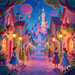 photo of street : 4 bioillumination ray tracing hdr : 2 0 0 in matte painting whimsical fairy wonderland vibrant colors candyland wonderland gouache swirls detailed : 2 by beatrix potter : 3 daniela uhlig and jamie hewlett : 6