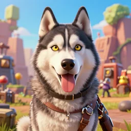 portrait husky borderlands 3 psycho, nick offerman!, octane render, detailed, brawl stars, unreal engine 5, cinema 4 d cinematic, artstation, greg rutkowski, clash of clan, clash royal