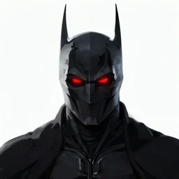 a dark knight, red glowing eyes, unique helmet with a stunning architectural design, professional artwork, anime art