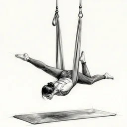 a sketch drawing, fly yoga, trending on artstation