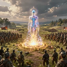 a web made of energy standing in the middle of an open battlefield, two armies on both sides, trending on artstation, cgsociety, 8 k, cinematic, unreal engine, octane render, illustration digital painting, sharp focus, art by wlop and greg rutkowski, rule of thirds, golden ratio, ambient lighting