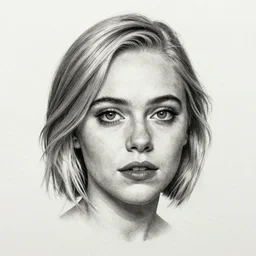 Elle Fanning, head and shoulders portrait, extremely detailed masterpiece, in the style of a Russian criminal tattoo on paper,