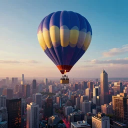 cyberpunk hot air balloon in a crowded sky by paul lehr