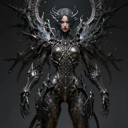 a dramatic, very complex hyper - maximalist overdetailed fullbody portrait of an elegant very attractive but dangerous and wild mecha girl by andrei riabovitchev. omnious intricate. artstation. deviantart. 8 k 4 k 6 4 megapixel. rendered by binx. ly feat subjekt zero. cinematic feminine pose.! artwork by : subjekt zero!
