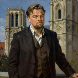 Leonardo DiCaprio as as the Hunchback of Notre Dame, oil on canvas, painted by Michaelangelo