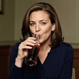 Photo of Sheryl Sandberg drinking Diet Coke, photo by Anne Liebovitz, 24mm f/1.4
