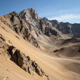 rocky sandy mountainous landscape. jean michel bihorel