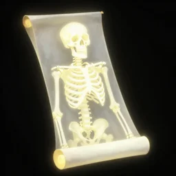 skeleton glowing in white yellow light  spell scroll art by artgerm and greg rutkowski and Craig Mullins, James Jean, Andrey Ryabovichev, Mark Simonetti and Peter Morbacher 16k