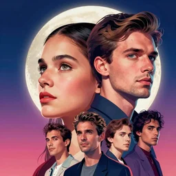a vibrant close - up press portrait of alexia van buuren transforming from a human to a humanoid. dramatic, thought - provoking, background depicting moon rising, romantic undertones, expert high detail concept art, perfect proportions fine - face, tall handsome guys, modern design, bold colors, realistic shaded lighting poster ilya kuvshinov, katsuhiro, jeremy lipkin and michael germash, makoto shinkai, loish and clamp style, trending on art station, best selling artist