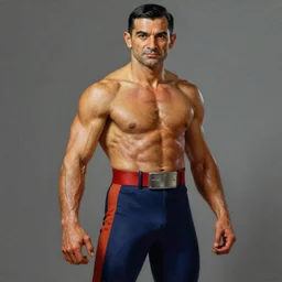 ultra realistic full body painting of mr bean as m. bison from street fighter, art by frank frazetta, 4 k, ultra realistic, highly detailed, epic lighting