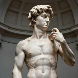 a marmor statue of Steve Buscemi by Michelangelo